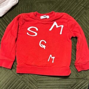 MSGM Kids Vibrant Red Sweatshirt with White Letters